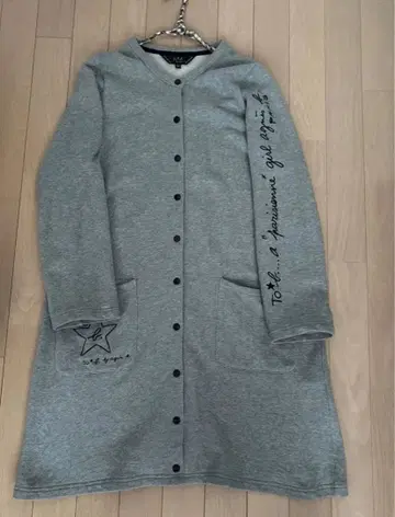 아네스베 메시지 자수 롱 가디건 맨투맨지 그레이 아우터