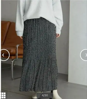 SLOBE IENA 스몰 플라워 플리츠 스커트 블랙 택 포함 새상품