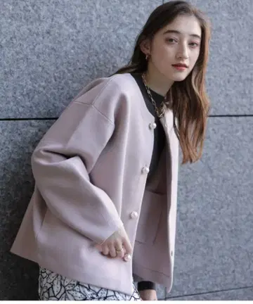 새상품 rirandture 펄 단추 코디 가디건 핑크 1 S