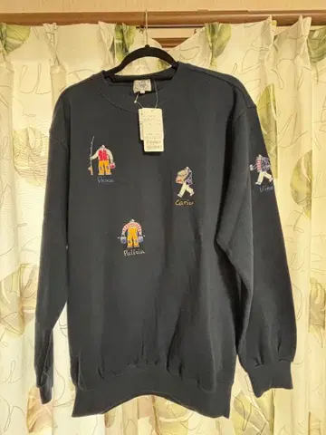 SINACOVA Lupo di Mare 자수 네이비 트레이닝복 맨투맨