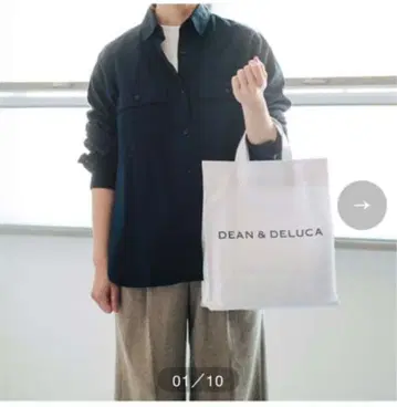 DEAN & DELUCA 화이트 토트백