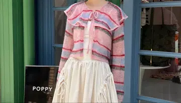 poppy 보더 로케이지 니트 핑크 미사용 새상품