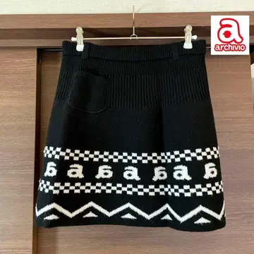 새상품급 archivio 알치비오 블랙 니트 스커트 [38]