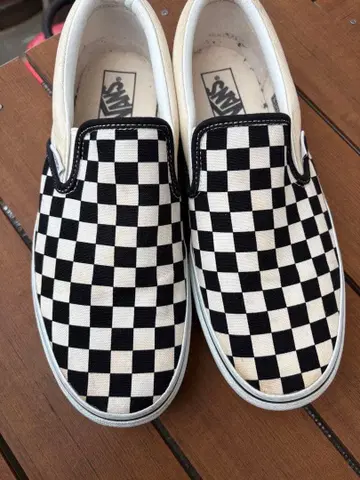 VANS 체크 무늬 슬립온