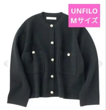 새상품급 UNFILO 재킷풍 가디건 블랙 M 사이즈
