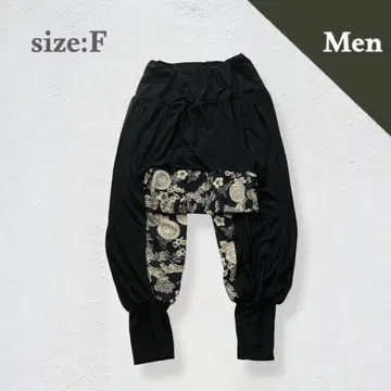 사루엘 팬츠 조거 팬츠 남성용 캐주얼 빅 루즈 허리밴딩 블랙