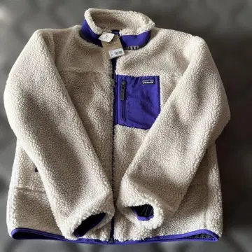 미사용 새상품 patagonia 플리스 자켓 크림 퍼플 XXL