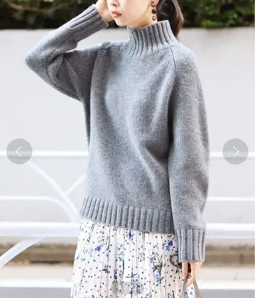 IENA AQUA 로우 게이지 하이넥 풀오버