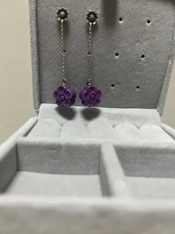 자운모 (레피돌라이트) 귀걸이