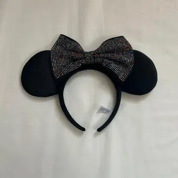 미키 귀 머리띠 블랙 리본 포함