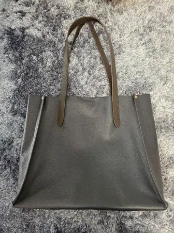 MURA 네이비 가죽 토트백 남성용 여성용