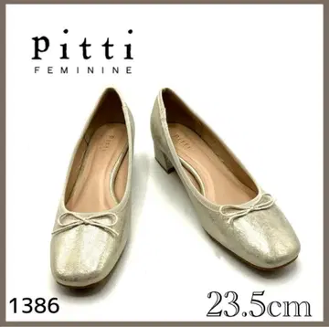 Pitti 피티 펌프스 스퀘어토 골드 와이드 힐 1386