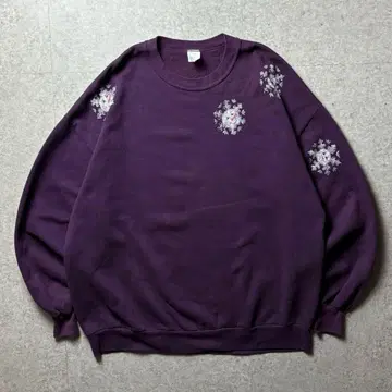 맨투맨 트레이닝복 다사카와 눈사람 결정 캐릭터 보라색