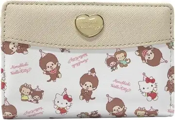 몬치치 헬로키티 이단 접이식 지퍼 지갑 산리오 키티 베이지