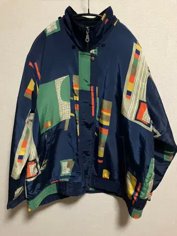 아우터 올 패턴 회화 스카프 패턴 90's vintage 구제 의류