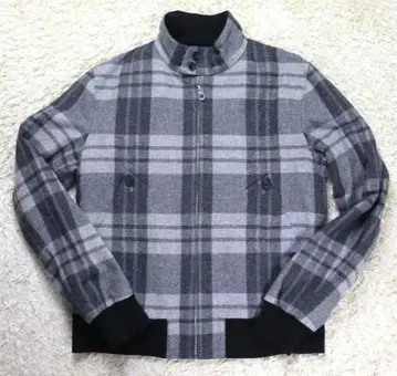 [레어 새상품급] 존 로렌스 설리번 집업 블루종 캐시미어 체크