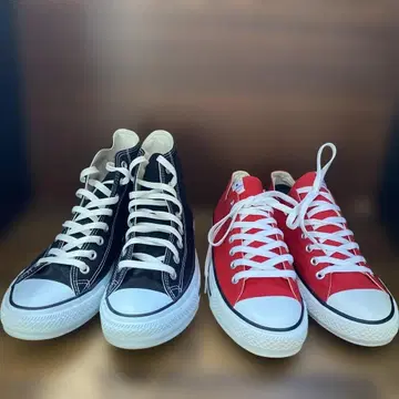 컨버스 스니커즈 올스타 블랙 NEXTER 레드 세트