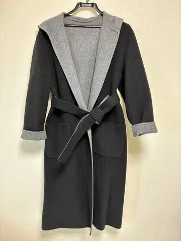 울 100% 후드 데드 코트 [ QTUME ]