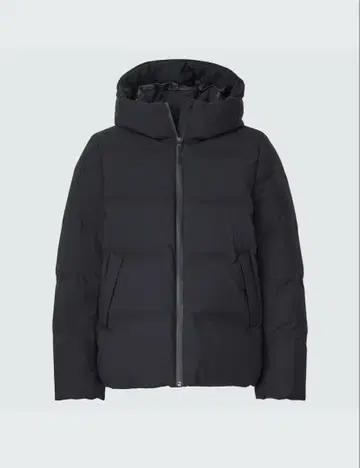 UNIQLO 심리스 다운 후드티 블랙 XXL