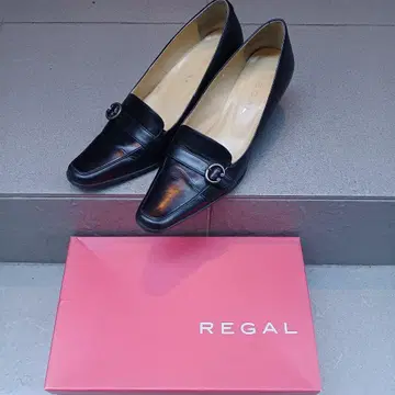 REGAL 사이즈 23 블랙 로퍼 펌프스 중간 힐