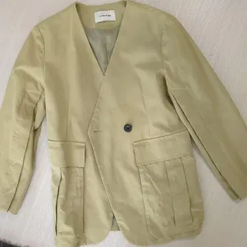 LA PEAU DE GEM 노카라 자켓 베이지