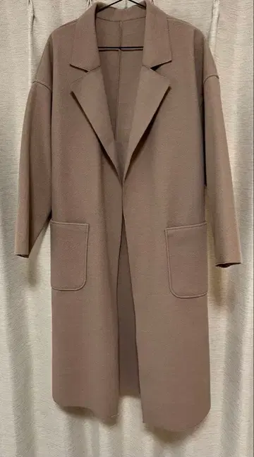 핑크 베이지 롱 코트 M 사이즈