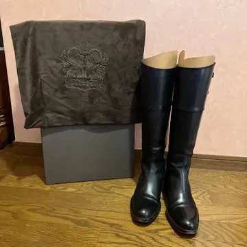 사토레 더블 벨트 스트랩 롱 부츠 블랙 36