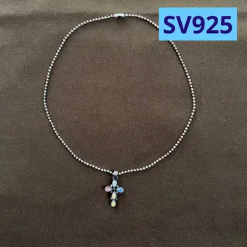 [ used ] 실버925 x 쉘 크로스 목걸이 SV 실버 조개