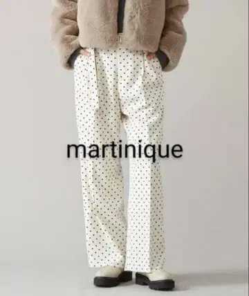 마르티니크 2턱 팬츠 도트 무늬