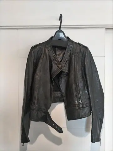 KariAng 가죽 블루종 라이더스 양가죽 블랙 M