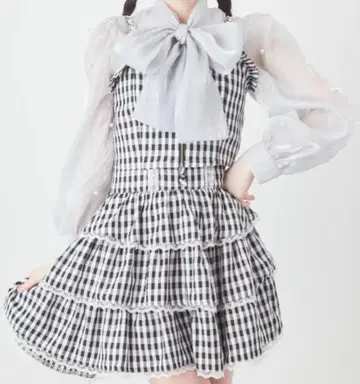 Ank Rouge 체크 무늬 프릴 셋업