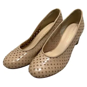 [새상품급] 츠모리치사토 워크 (23) 펌프스 청키힐 스타 천연 가죽