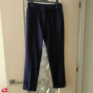 네이비 스트라이프 캐주얼 팬츠