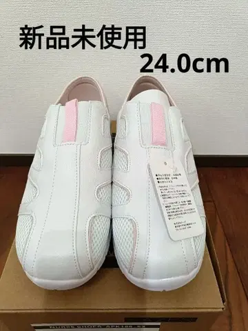 미사용 새상품 24.0cm 실내용 신발 화이트/핑크 (간호사 신발)