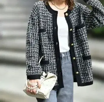 저널 스탠다드 리룸 트위드 니트 자켓