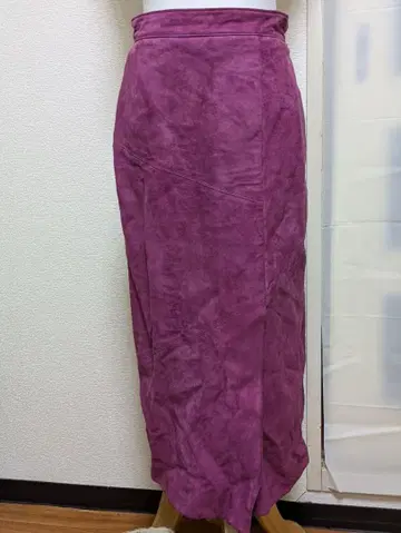 알뜰 상품 퍼플 스웨이드 타이트 스커트 롱