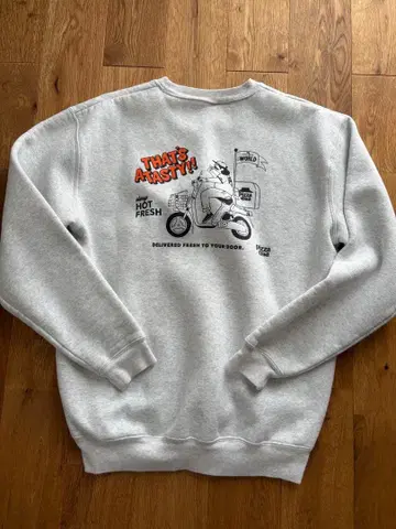 히구치 루이 피자 Dad 맨투맨 트레이닝복 그레이