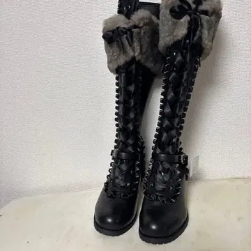 엑시즈팜 레이스업 롱 부츠 새상품