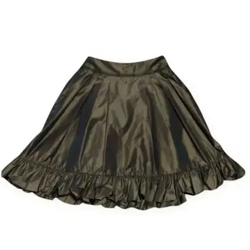 새상품급 FOXEY 폭시 플레어 스커트 무릎 기장 골드 브라운 40