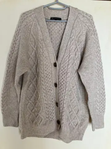 23구 온워드 카시야마 케이블 니트 가디건 베이지 빅 사이즈 44