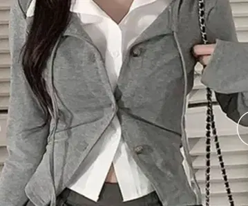 새상품: 그레이 긴팔 캐주얼 상의