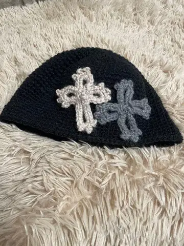 크러셔 모자 크로스 블랙 남녀 공용