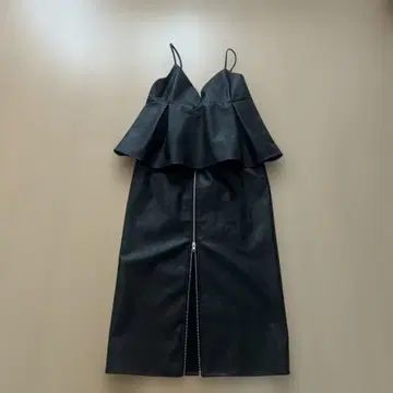 뷔스티에 셋업 블랙 가죽풍 오샤레