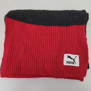 푸마 머플러 투톤 빨간색 블랙