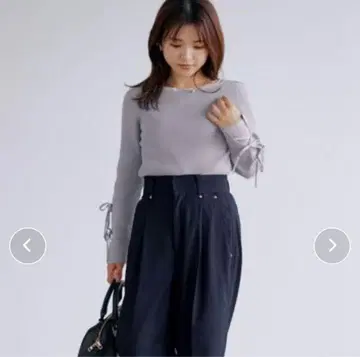 COHINA 리본 디자인 리브 니트