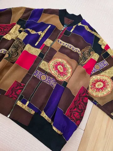 레어 구제 의류 올 패턴 아우터 블루종 빈티지 화려한 90s 80s