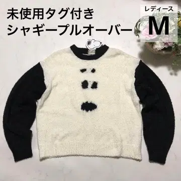 새상품 미사용 스누피 샤기 트레이닝복 여성용 M 풀오버 화이트 블랙