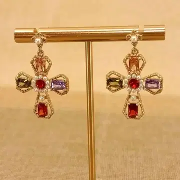 빈티지 골드 양쪽 귀 세트 2개 귀걸이 지르코니아 펄