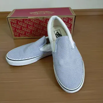 VANS 슬립온 화이트/스트라이프 박스 있음