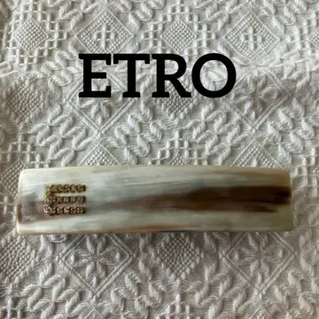 [ ETRO ] 스톤 장식 머리핀 화이트 브라운